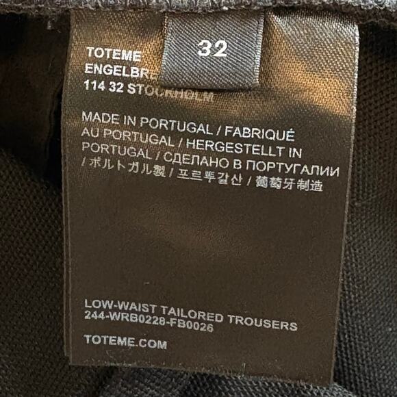 Toteme Black Wool Blend Low-Waist Tailored Trousers Size 32 EU 0 US - Picture 6 of 7